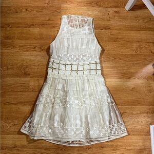 NWT sass & bide cream Patterned Mini Dress